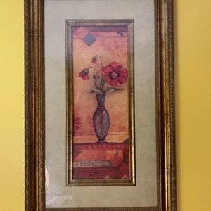 Set of 2 gold framed floral prints